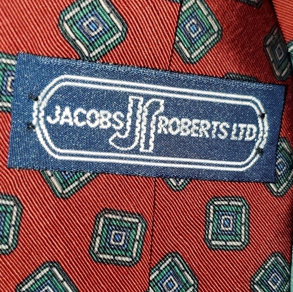 Red Tie With Blue & Green Pattern New - Picture 3 of 5